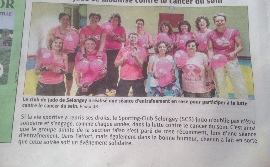 Octobre rose au taïso: Article du bien public du 29 octobre 2021