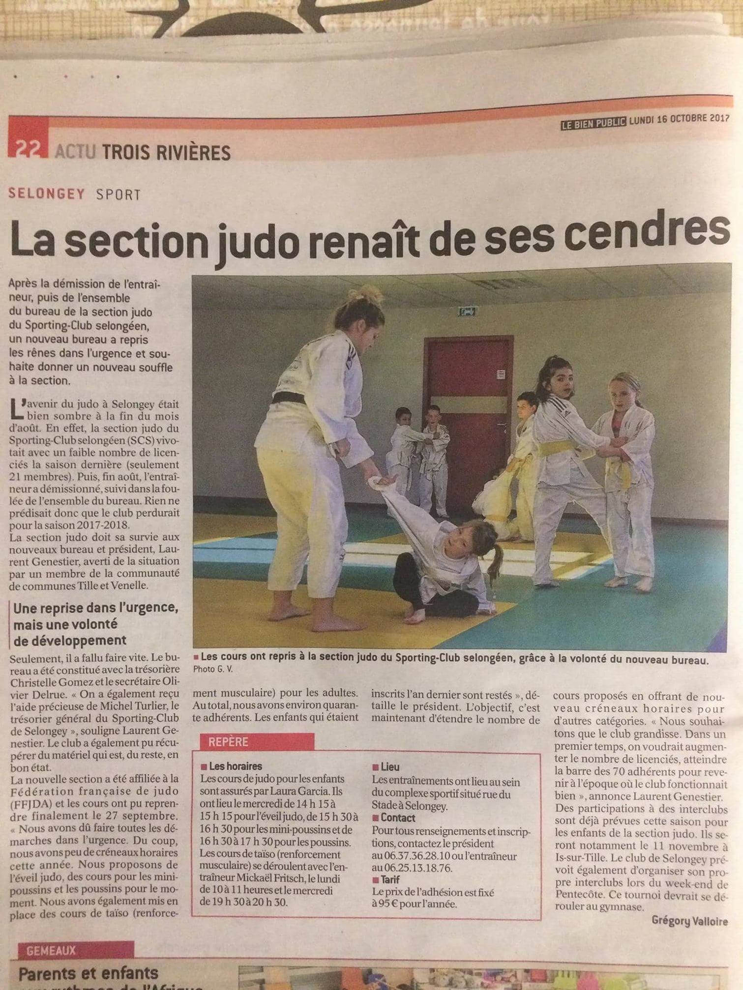 Photos des judokas selongéens depuis 2017